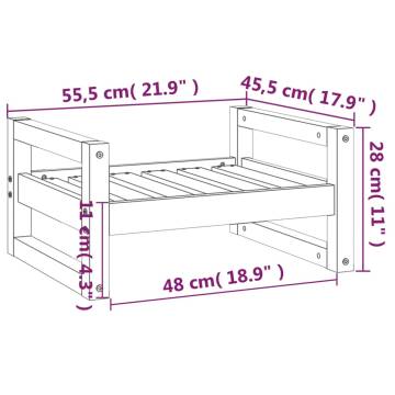 Dog Bed Grey 55.5x45.5x28 cm Solid Pine Wood