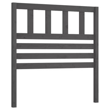 Bed Headboard Grey 96x4x100 cm Solid Wood Pine