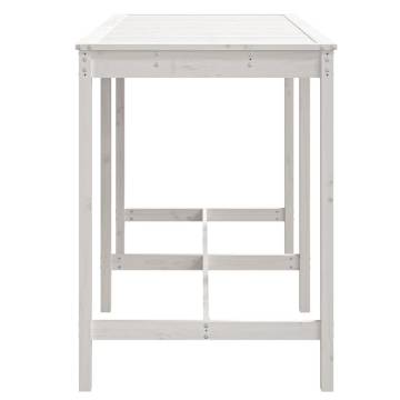 Garden Table White 159.5x82.5x110 cm Solid Wood Pine