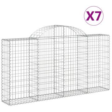 Arched Gabion Baskets 7 pcs 200x30x100/120 cm Galvanised Iron