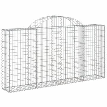 Arched Gabion Baskets 7 pcs 200x30x100/120 cm Galvanised Iron