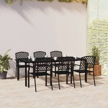 7 Piece Garden Dining Set Anthracite Steel