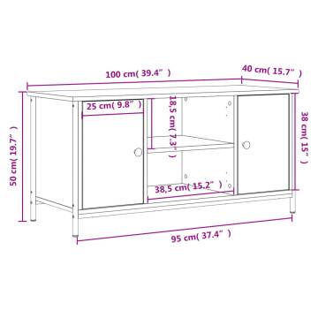 TV Cabinet Smoked Oak 100x40x50 cm Engineered Wood