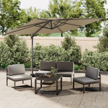 Double Top Cantilever Umbrella Taupe 400x300 cm