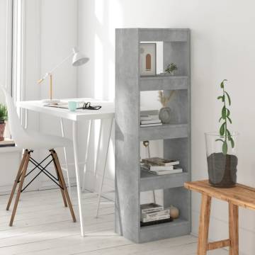 Book Cabinet/Room Divider Concrete Grey 40x30x135 cm