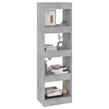 Book Cabinet/Room Divider Concrete Grey 40x30x135 cm