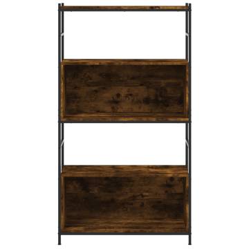 Bookshelf Smoked Oak 80x30x145.5 cm Engineered Wood and Iron