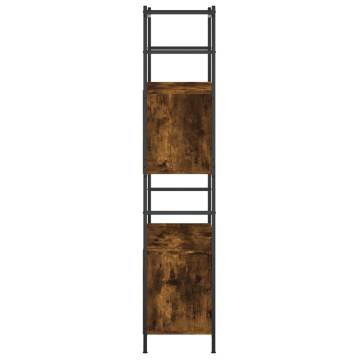 Bookshelf Smoked Oak 80x30x145.5 cm Engineered Wood and Iron