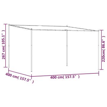 Gazebo White 4x4 m 180 g/m² Fabric and Steel