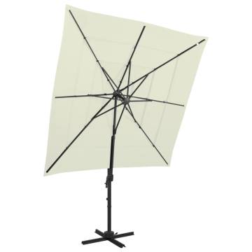 4-Tier Parasol with Aluminium Pole Sand 250x250 cm