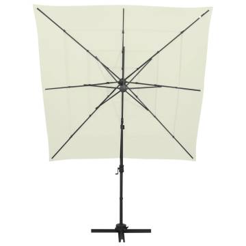 4-Tier Parasol with Aluminium Pole Sand 250x250 cm