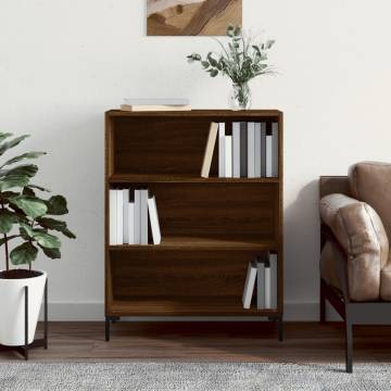 Bookcase Brown Oak 69.5x32.5x90 cm Engineered Wood