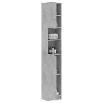 Bathroom Cabinet Concrete Grey 32x25.5x190 cm Engineered Wood