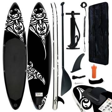 Inflatable Stand Up Paddleboard Set 366x76x15 cm Black