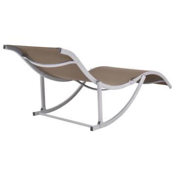 Folding Sun Loungers 2 pcs Taupe Textilene