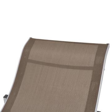 Folding Sun Loungers 2 pcs Taupe Textilene