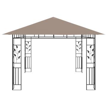 Gazebo with Mosquito Net 4x3x2.73 m Taupe 180 g/m²