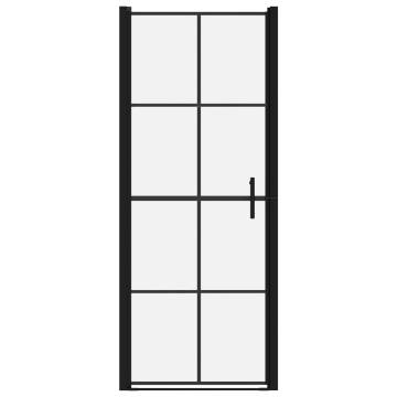 Shower Door Tempered Glass 91x195 cm Black