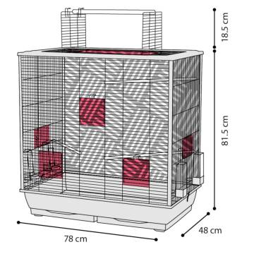 FLAMINGO Budgie Cage Siri 78x48x81.5-100 cm Copper