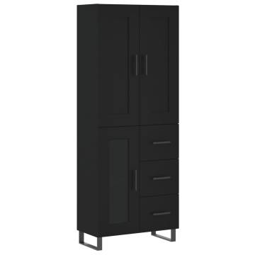 Highboard Black 69.5x34x180 cm Engineered Wood