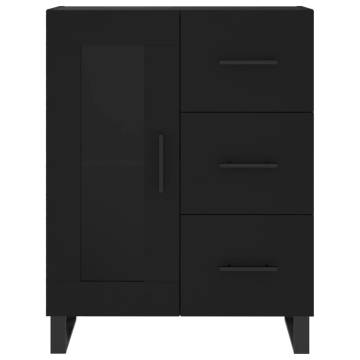 Highboard Black 69.5x34x180 cm Engineered Wood