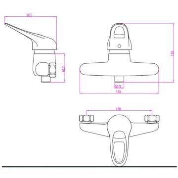 SCHÜTTE Shower Mixer Tap PORTO Chrome