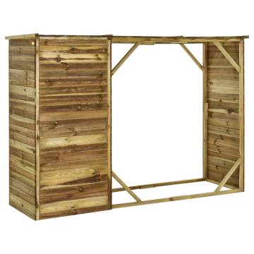 Garden Firewood Tool Storage Shed Pinewood 253x80x170 cm