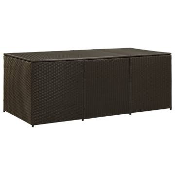 Garden Storage Box Poly Rattan 180x90x70 cm Brown