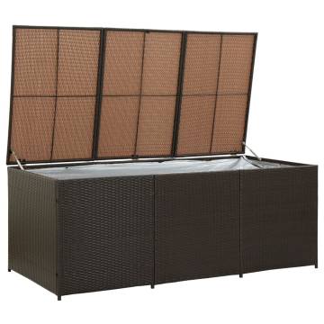 Garden Storage Box Poly Rattan 180x90x70 cm Brown