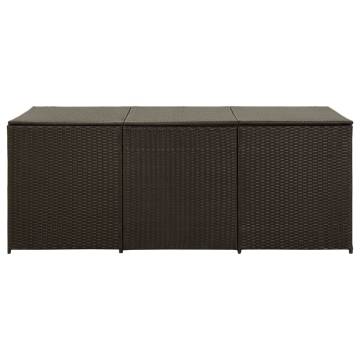 Garden Storage Box Poly Rattan 180x90x70 cm Brown