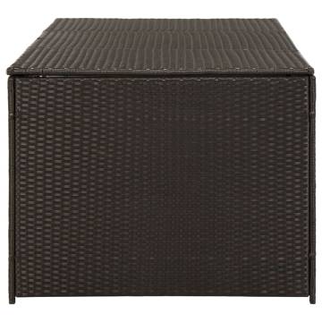 Garden Storage Box Poly Rattan 180x90x70 cm Brown