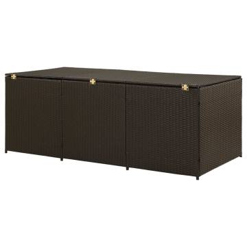 Garden Storage Box Poly Rattan 180x90x70 cm Brown