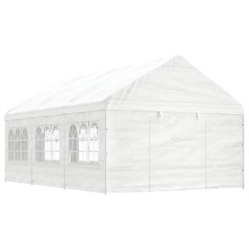 Gazebo with Roof White 6.69x4.08x3.22 m Polyethylene