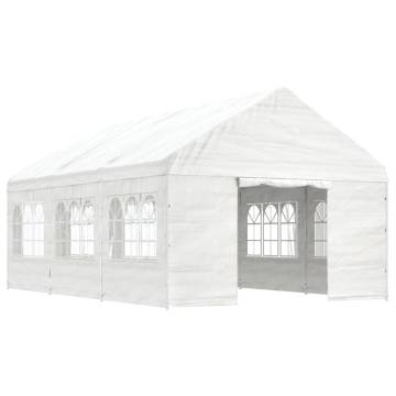 Gazebo with Roof White 6.69x4.08x3.22 m Polyethylene