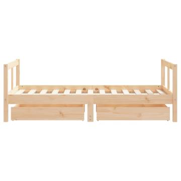 Kids Bed Frame with Drawers 80x160 cm Solid Wood Pine