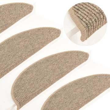 Stair Mats Self-adhesive 15 pcs 56x17x3 cm Dark Beige