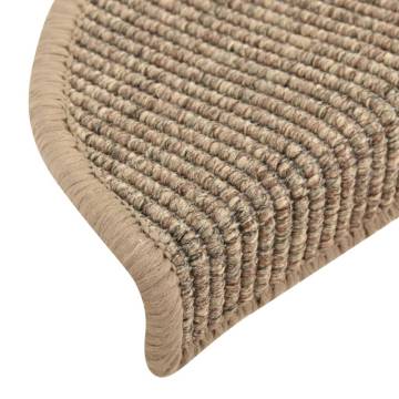 Stair Mats Self-adhesive 15 pcs 56x17x3 cm Dark Beige