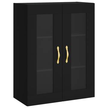 Wall Mounted Cabinets 2 pcs Black Engineered Wood