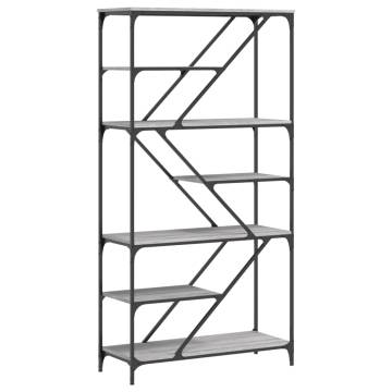 Bookshelf Grey Sonoma 91x36x176 cm Engineered Wood and Steel