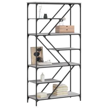 Bookshelf Grey Sonoma 91x36x176 cm Engineered Wood and Steel