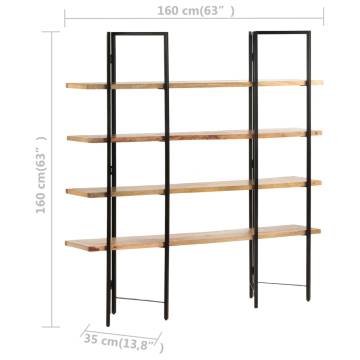 4-Tier Bookcase 160x35x160 cm Solid Mango Wood