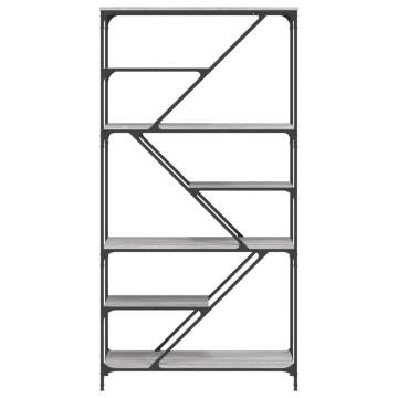 Bookshelf Grey Sonoma 91x36x176 cm Engineered Wood and Steel