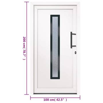 Front Door White 108x200 cm PVC