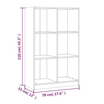 Bookcase White 70x33x110 cm Solid Wood Pine