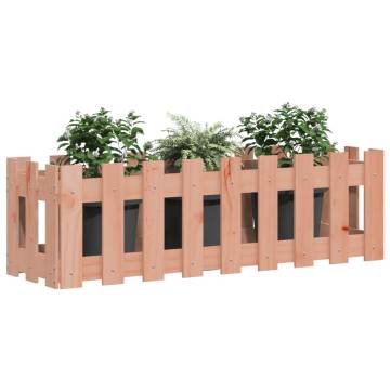 Garden Raised Bed with Fence Design 100x30x30 cm Solid Wood Douglas