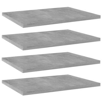 Bookshelf Boards 4 pcs Concrete Grey 40x30x1.5 cm Engineered Wood