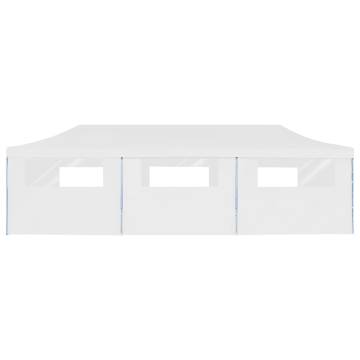 Folding Pop-up Party Tent with 8 Sidewalls 3x9 m White