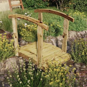 Garden Bridge with Rail Impregnated Solid Wood Pine