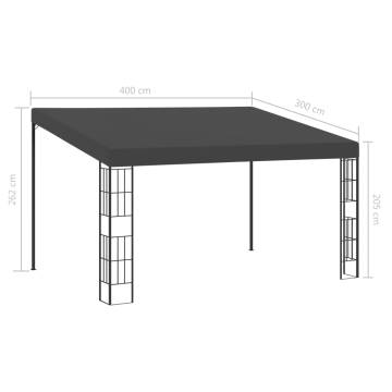 Wall-mounted Gazebo 3x4 m Anthracite Fabric