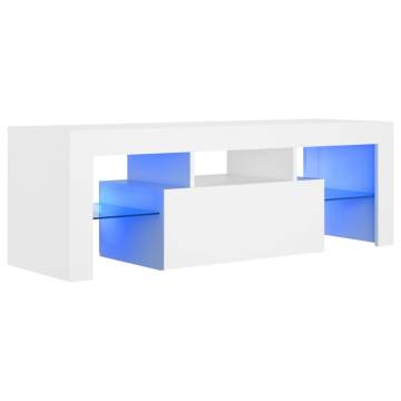 TV Cabinet with LED Lights White 120x35x40 cm